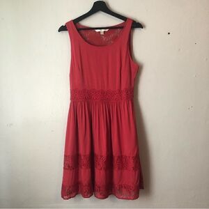 LC Lauren Conrad red sleeveless knee length lace dress